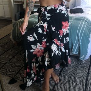 High-low wrap skirt